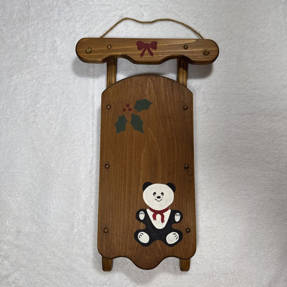 Handmade Wooden Sled Winter Decor Hand Painted 18” Made In Lancaster County